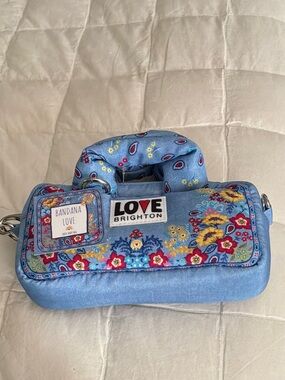 Brighton Bandana Love Blue Mini Handle Crossbody Bag